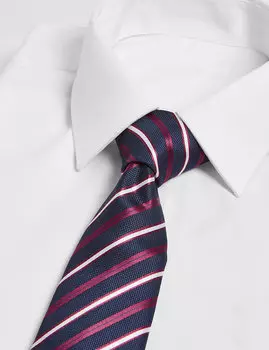 Набор из двух галстуков: в полоску и однотонный