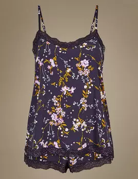 Набор майка и шорты с цветочным принтом