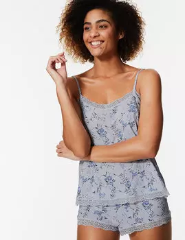 Набор майка и шорты с цветочным принтом