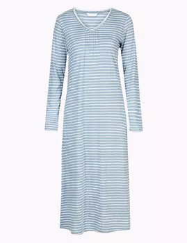 Ночная сорочка из смеси модала, в полоску