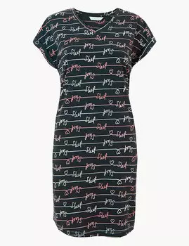 Ночная сорочка короткая с принтом