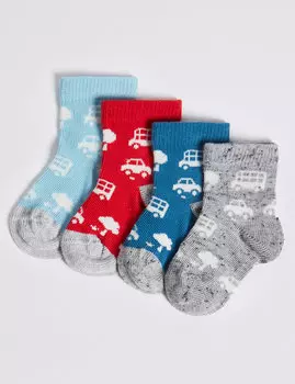 Носки для самых маленьких с принтом Транспорт
