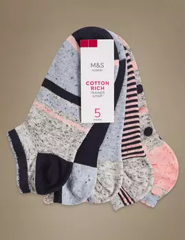 Носки короткие Freshfeet™ для тренировок с принтом полоски, горошки (5 пар)