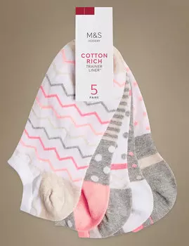 Носки короткие Freshfeet™ для тренировок с принтом "Полоски, горошки, зигзаг" (5 пар)