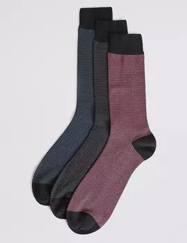 Носки мужские с контрастными носком и пяткой (3 пары)