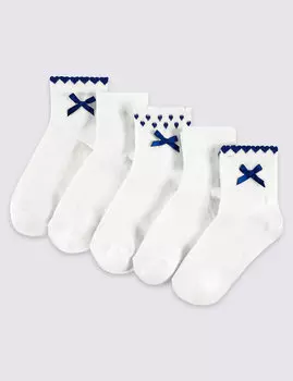 Носки с контрастной отделкой для девочки (5 пар)