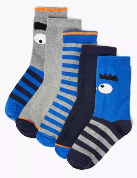 Носки с принтом глаза монстра для мальчика (5 шт)