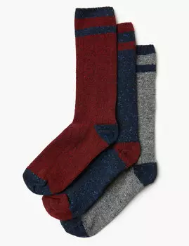 Носки шерстяные, полосатые ( набор 3 пары)