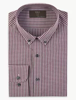 Облегающая мужская рубашка из хлопка