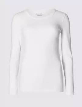 Облегающая однотонная футболка с длинным рукавом