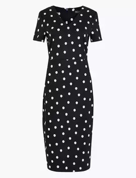 Облегающее платье-бодикон в горошек