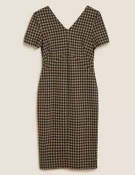 Облегающее платье с V-образным вырезом из джерси