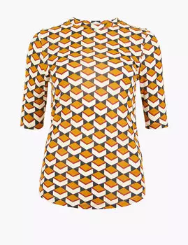 Облегающий топ с геометрическим принтом