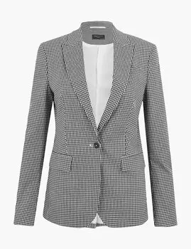 Однобортный пиджак в мелкую клетку