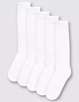 Однотонные хлопковые носки Freshfeet™ с фигурной отделкой (5 пар)