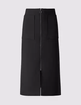 Офисная юбка-миди с карманами