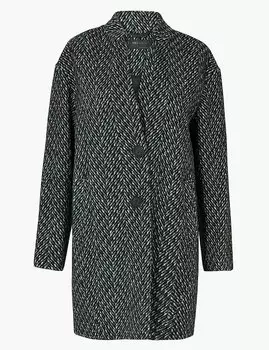 Пальто-кокон в елочку