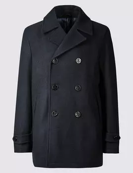 Пальто мужское двубортное с добавлением шерсти