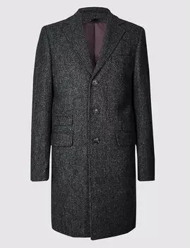 Пальто мужское текстурированное из 100%-й шерсти