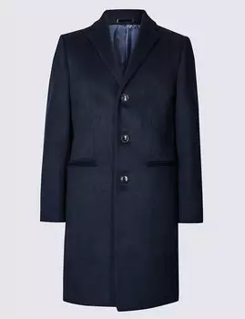 Пальто шерстяное с отложным воротником