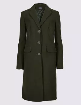 Пальто женское однобортное с добавлением шерсти