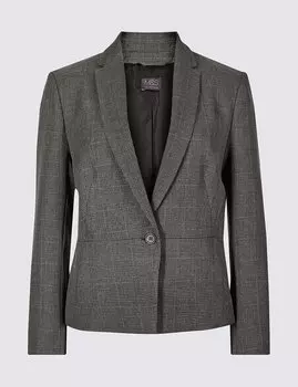 Пиджак однобортный, в клетку