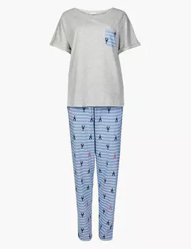 Пижама женская с принтом Лобстеры