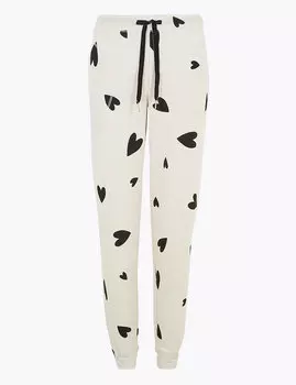 Пижамные брюки Flexifit ™ на шнурке с принтом "сердце"