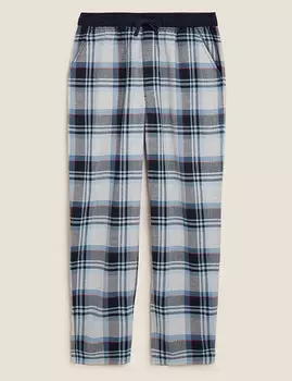 Пижамные брюки из чистого хлопка в клетку
