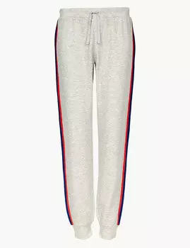 Пижамные брюки с манжетами и боковыми полосками