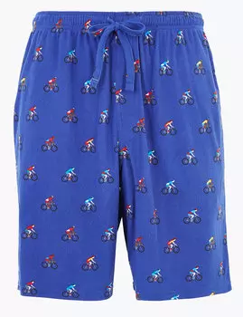 Пижамные шорты с принтом 2велосипедисты"