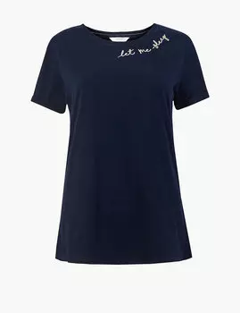 Пижамный топ с надписью Позволь мне спать