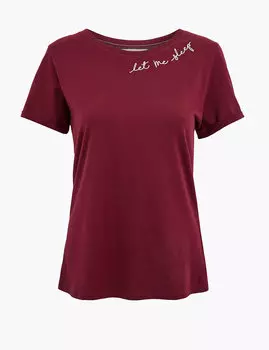 Пижамный топ с надписью Позволь мне спать