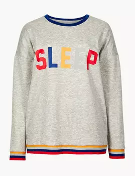 Пижамный топ с надписью Sleep