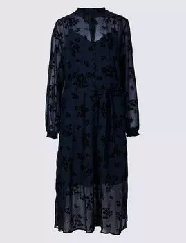 Платье длины миди с цветочным принтом