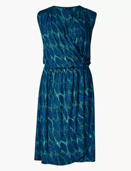 Платье для пляжа с принтом Листья