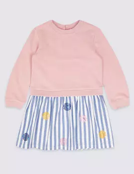 Платье хлопковое с блестками для девочки