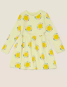 Платье из чистого хлопка с солнечным принтом