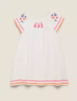 Платье из чистого хлопка с вышивкой