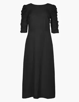 Платье приталенное и расклешенное с жаккардовым принтом