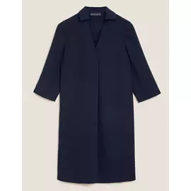 Платье прямого кроя из крепа с V-образным вырезом, Marks&amp;Spencer