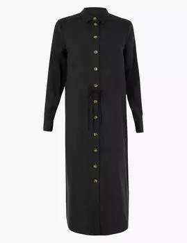 Платье-рубашка длиной миди с карманами