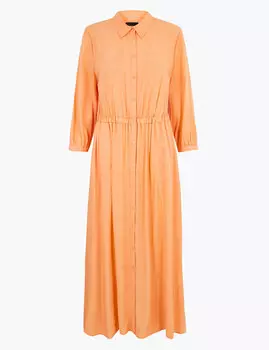 Платье-рубашка миди на пуговицах
