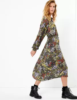 Платье-рубашка миди с цветочным принтом коллекции Per Una