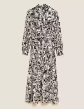 Платье-рубашка миди с поясом