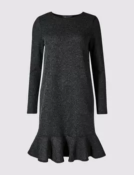 Платье с длинным рукавом, текстурированное
