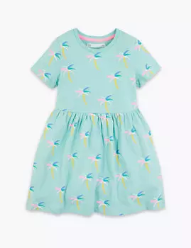 Платье с принтом "пальмы"