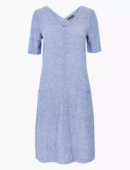 Платье-шифт с V-образной горловиной
