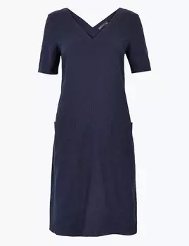Платье-шифт с V-образной горловиной