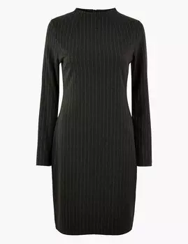 Платье-шифт в тонкую полоску